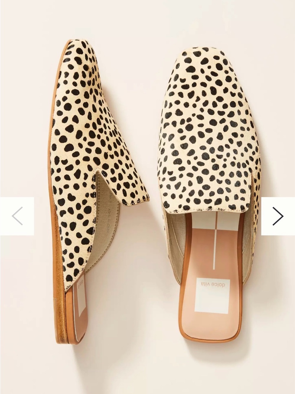 Dolce Vita Black and Cream Cheetah Print Slip-On Mules